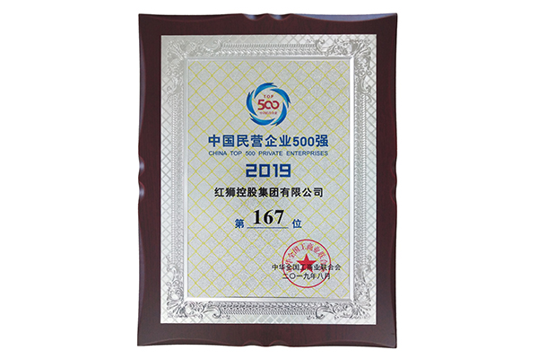 2019中國民營企業(yè)500強第167位